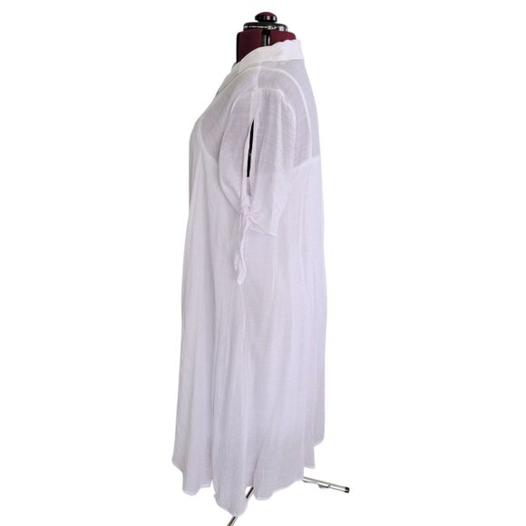Mlle Gabrielle White Button-Down Tunic Dress (Size 3X) - Picture 3 of 9